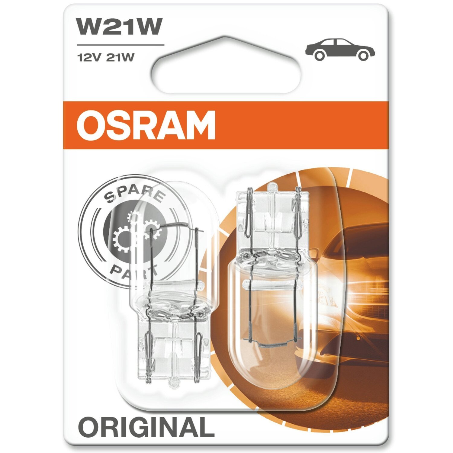 Лампа Osram накаливания 12V W21W 21W W3x16D Original Line (2шт) (OS_7505-02B) фото 