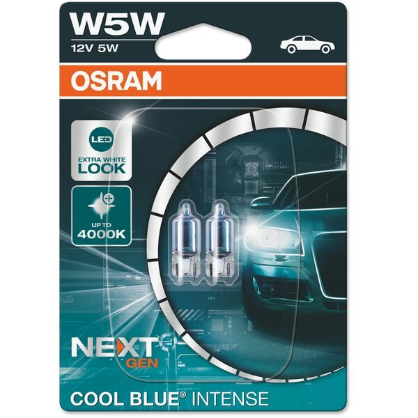 Акція на Лампа Osram накаливания 12V W5W 5W W2,1x9.5D Cool Blue Intense Next Gen (2шт) (OS_2825_CBN-02B) від MOYO