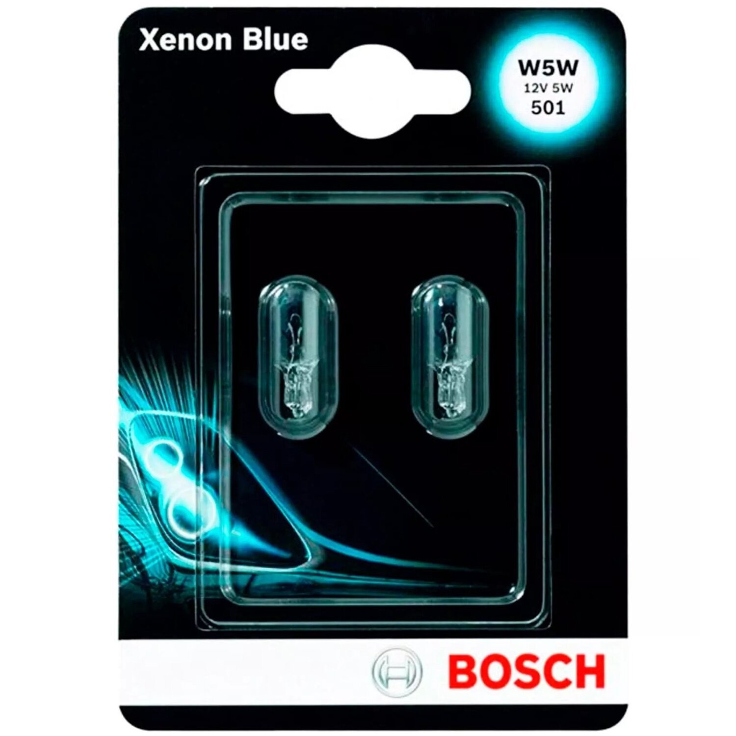 Лампа Bosch накаливания 12V W5W W2,1x9.5D Xenon Blue (2шт) (BO_1987301033) фото 