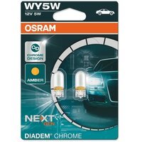 Лампа Osram розжарювання 12V Wy5W 5W W2,1x9,5d Diadem Chrome (2шт) (OS_2827_DC-02B)