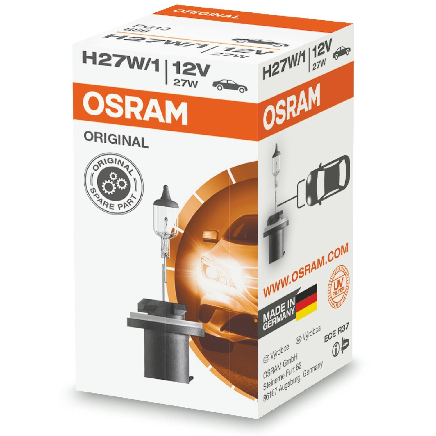 Лампа Osram накаливания 12V н27W/1 27W Pg13 Original Line (OS_880) фото 