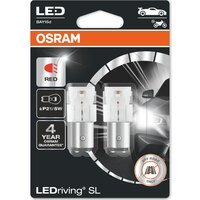 Лампа Osram світлодіодна 12V P21/5W Led 1.7W BAY15D Ledriving Sl Червоний (2шт) (OS_7528_DRP-02B)
