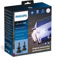 Лампа Philips світлодіодна 12V/24V 18W H4 Led P43t Ultinon Pro9000 + 250% (2шт) (PS_11342_U90CW_X2)