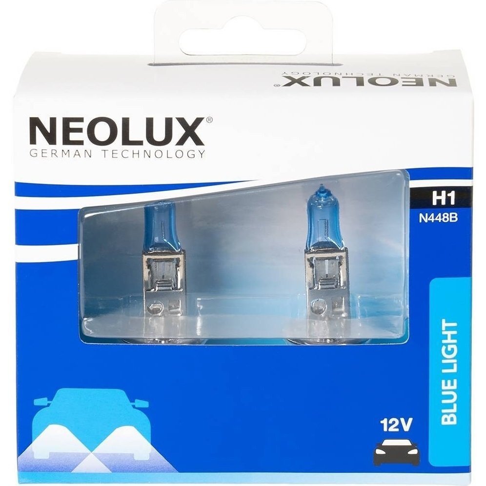 Лампа Neolux галогеновая 12V H1 55W P14.5S Blue Light Duobox (2шт) (NE_N448_B-SCB) фото 