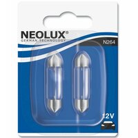 Лампа Neolux накаливания 12V C10W 10W Sv8.5-8 41мм Standard (2шт) (NE_N264-02B)