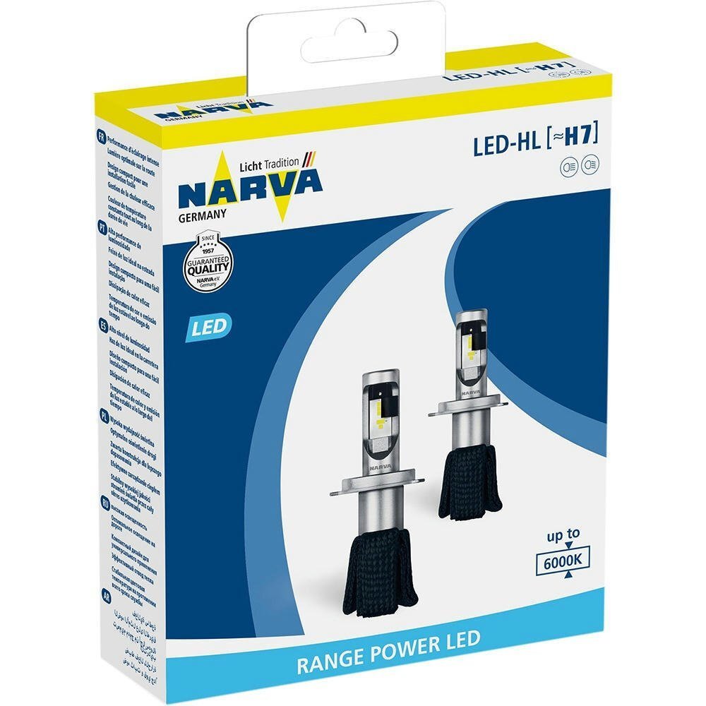 Лампа Narva светодиодная 12V 16W H7 Led Px26D Range Power Led 6000K (2шт) (NV_18005) фото 