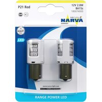 Лампа Narva світлодіодна 12V 2.7W P21 Ba15S Led, Range Power Led Червоний (2шт) (NV_18007.2B)