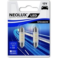 Лампа Neolux светодиодная 12V C5W Led 0.5W Sv8.5 (2шт) (NE_NF6436_CW-02B)