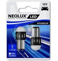 Лампа Neolux світлодіодна 12V P21/5W Led 1.2W Bay15D (2шт) (NE_NP2260_CW-02B)
