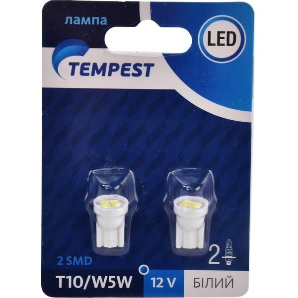 

Лампа Tempest LED б/ц габарит, T10 2SMD W5W 12V White 2шт (49051134070)