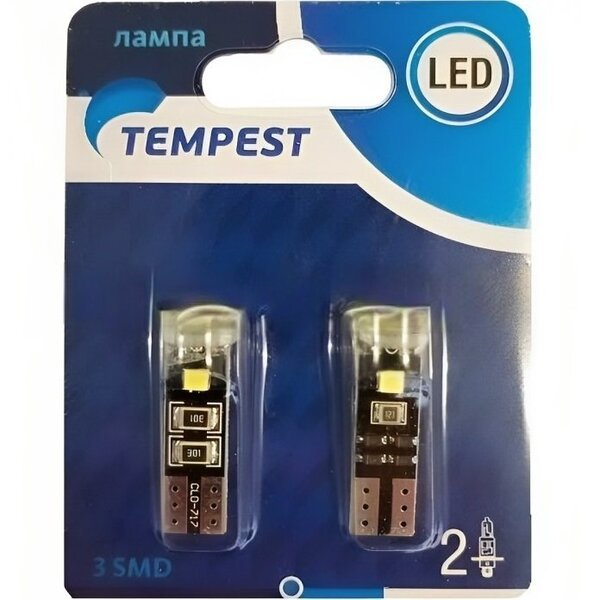 

Лампа Tempest LED б/ц габарит, T10 2SMD W5W 12V White 2шт (49051134073)