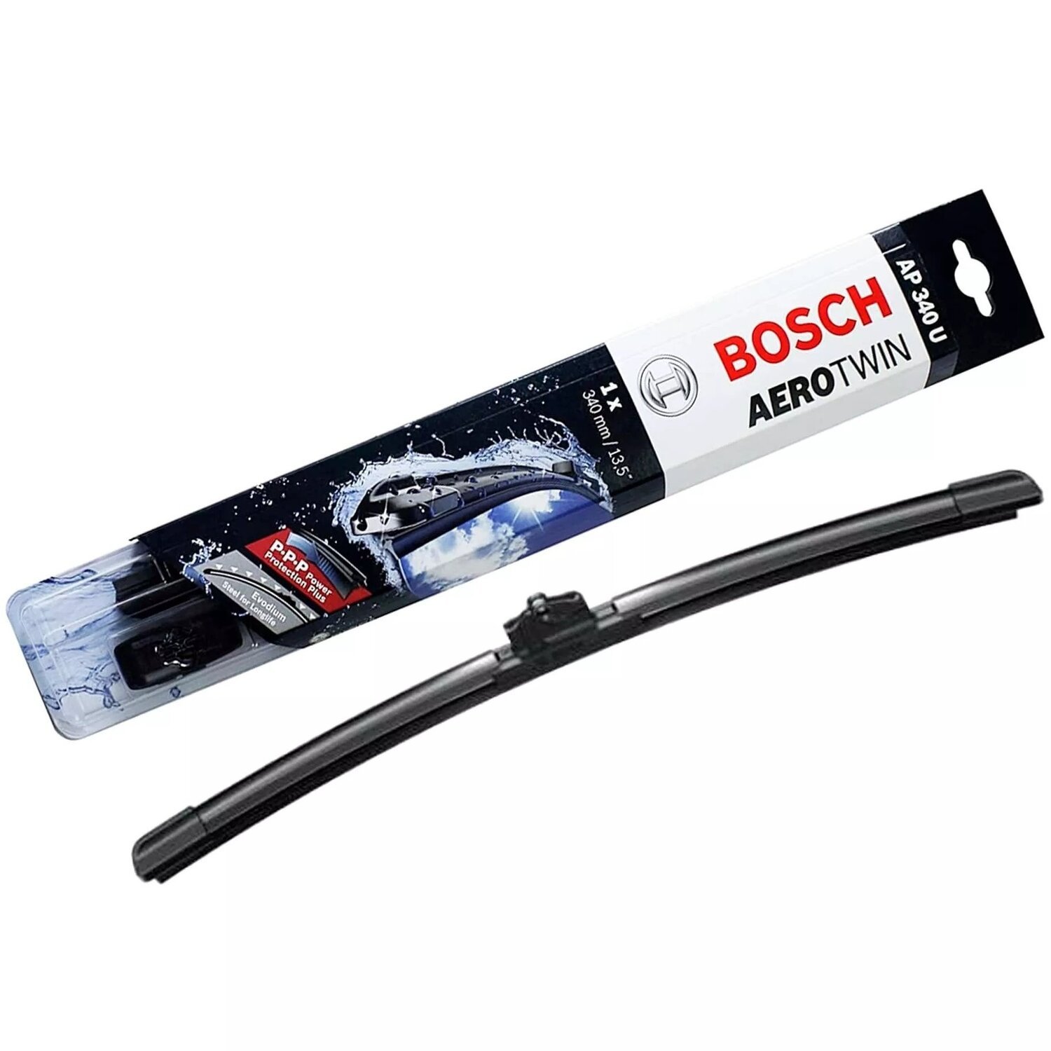 Щетка стеклоочистителя Bosch бескаркасная 340мм Aerotwin Plus, 2-3-4 адаптер (BO_3397006941) фото 