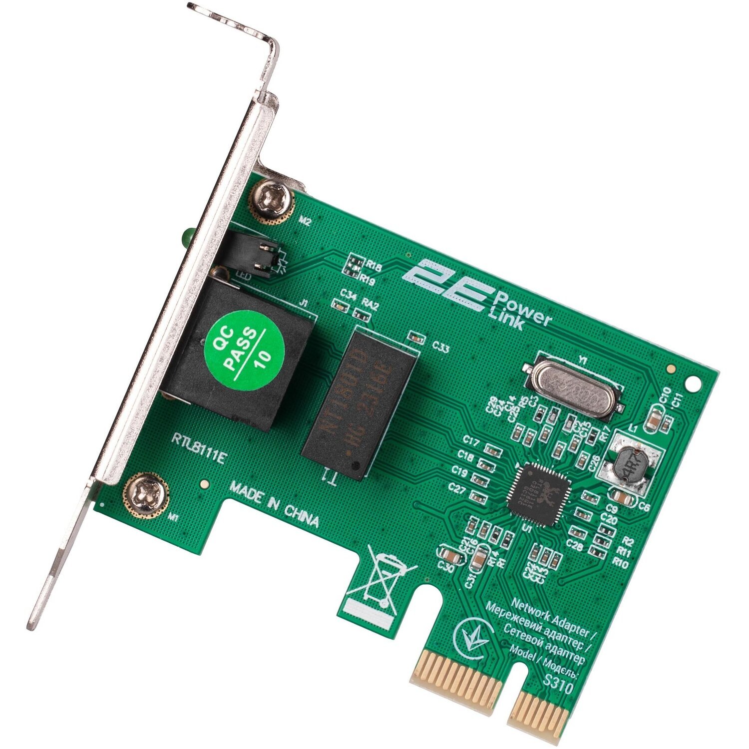 Сетевая карта 2E PowerLink S310 1xGE, PCIExpress x1 фото 