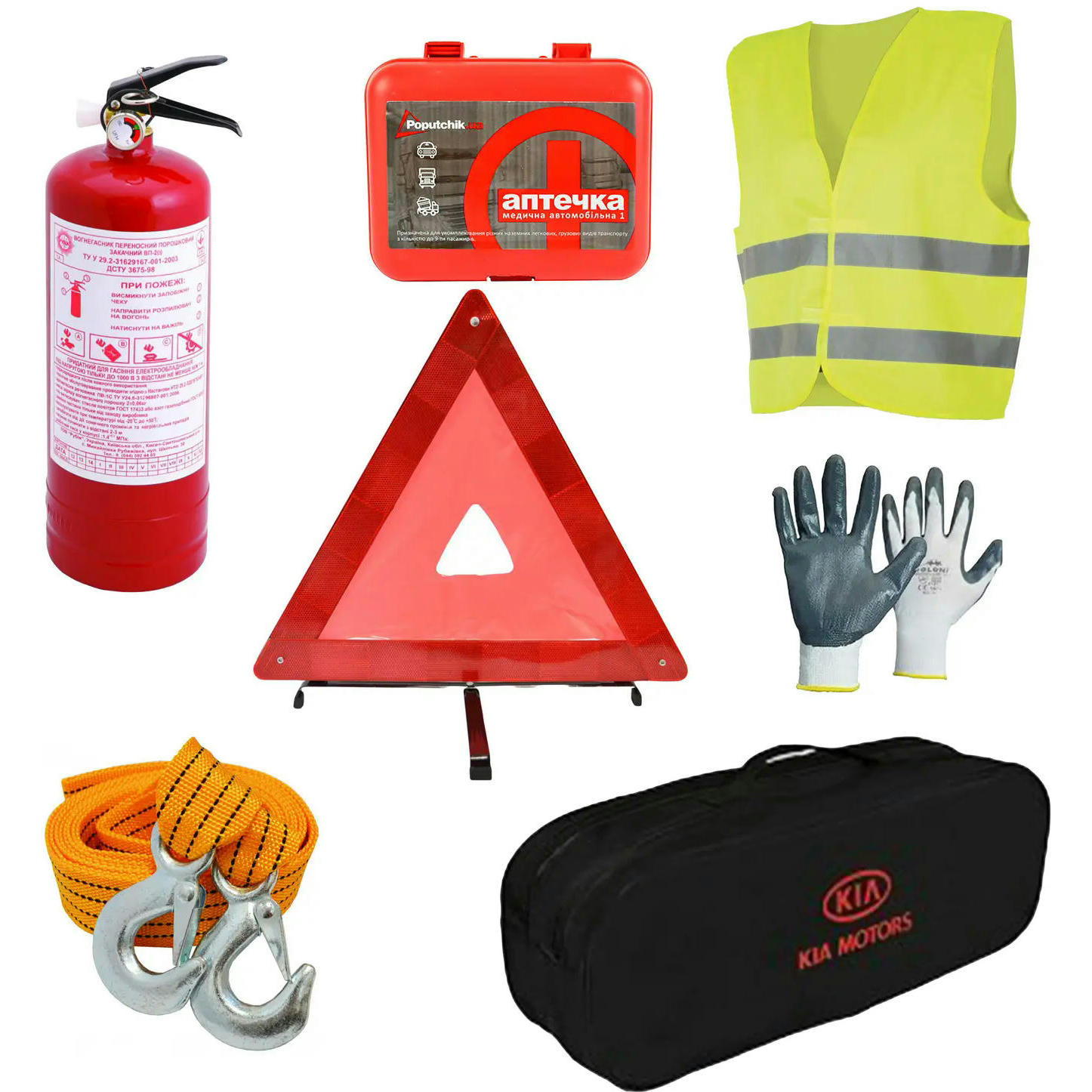 Набір автомобіліста Poputchik KIA Чорний (01-055-K)фото1
