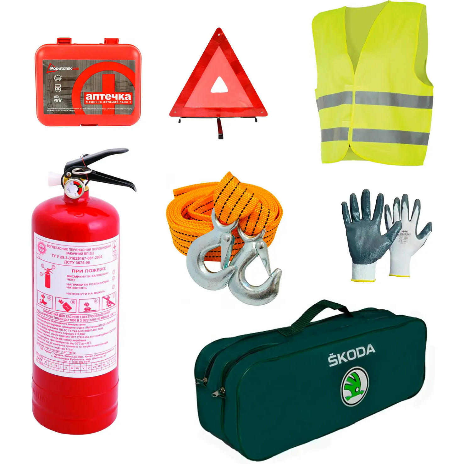 Набір автомобіліста Poputchik Skoda Зелений (01-006-К)фото1