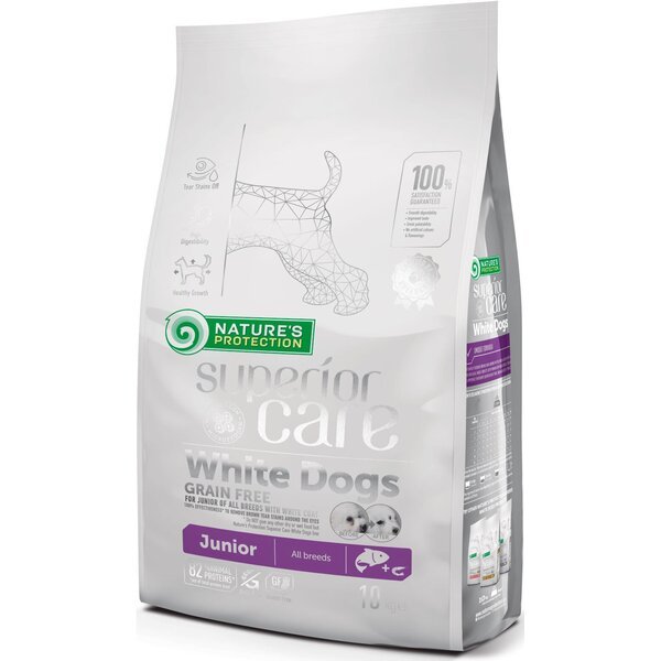 Сухой беззерновой корм для юниоров с белым окрасом шерсти Nature's Protection Superior Care All Breeds 10 кг