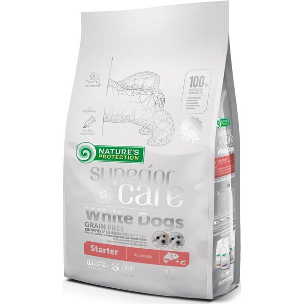 Сухой беззерновой корм для щенков с белым окрасом Nature's Protection Superior Care Starter All Breeds 1.5 кг