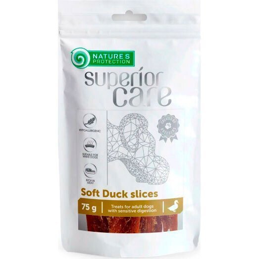 

Лакомство для собак Nature's Protection Superior Care Snacks Soft Duck Slices сушеная утка 75 г