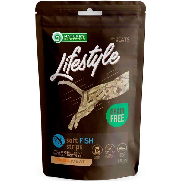 

Лакомства для котов Nature's Protection Lifestyle Snack For Cats Soft Fish Strips 75 г