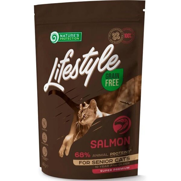 

Сухой беззерновой корм для пожилых котов Nature's Protection Lifestyle Senior c лососем 400 г