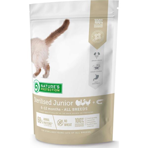 

Сухой корм для котят после стерилизации Nature's Protection Sterilised Junior Poultry with krill 400 г