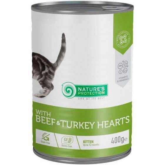 

Влажный корм для котят Nature's Protection Kitten с говядиной и сердцем индюшки 400 г