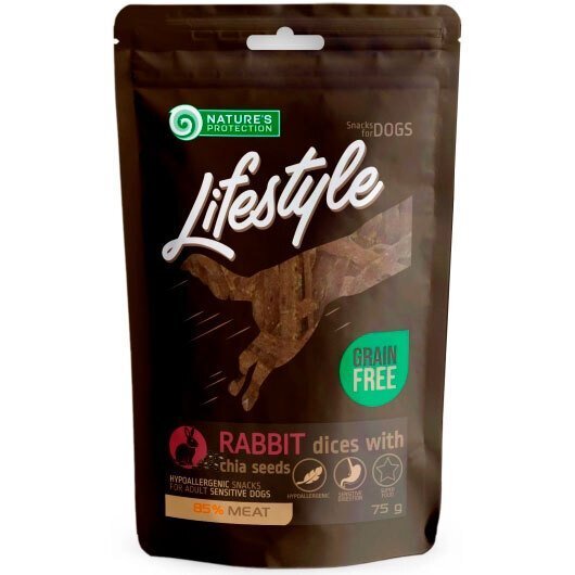 

Лакомство для собак Nature's Protection Lifestyle ломтики крольчатины с семенами чиа 75 г