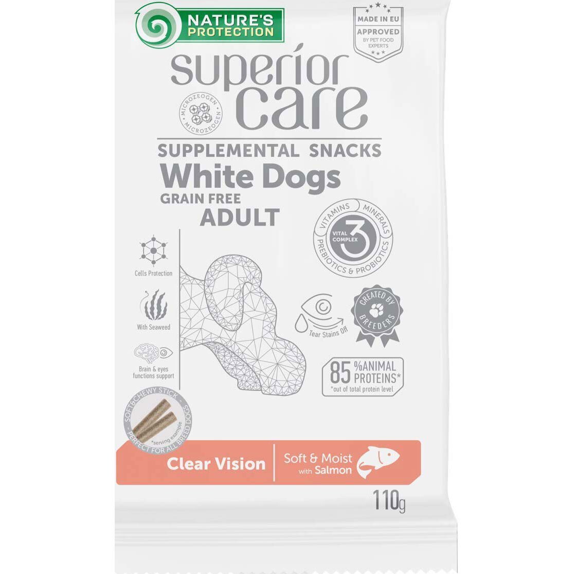 Беззерновые лакомства для собак с белой шерстью Nature's Protection Superior Care Clear Vision 110 г фото 1