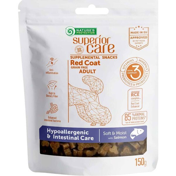 

Беззерновые лакомства для собак с рыжей шерсью Nature's Protection Superior Care Hypoallergenic & Intestinal Care 150 г