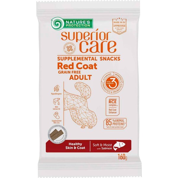 

Беззерновые лакомства для собак с рыжей шерсью Nature's Protection Superior Care Healthy Skin & Coat 160 г