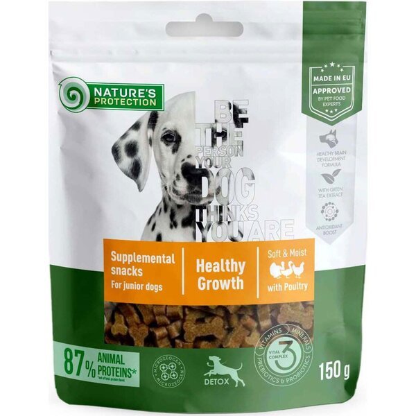 

Лакомства для щенков Nature's Protection Poultry Healthy Growth с мясом птицы 150 г
