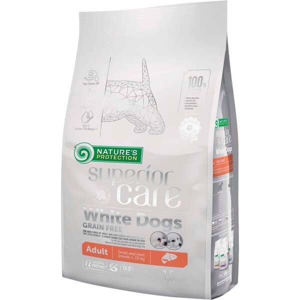 

Сухой беззерновой корм для собак с белой шерстью Nature's Protection Superior Care Adult Small and Mini Breeds 17 кг
