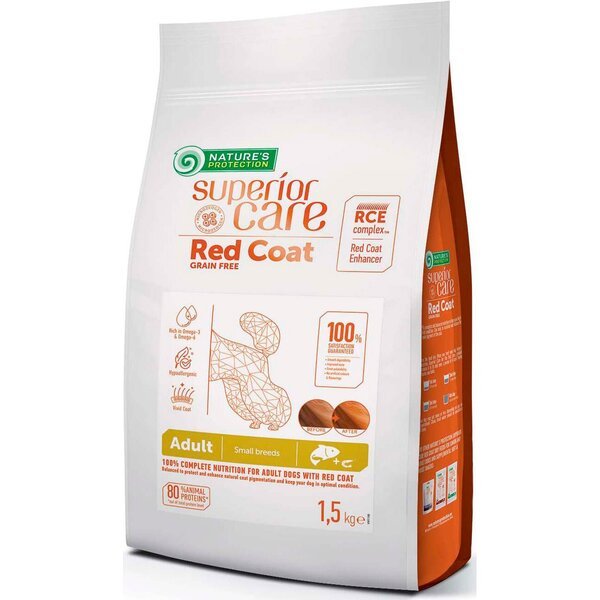 

Сухой беззерновой корм для собак с рыжим окрасом Nature's Protection Superior Care Adult Small Breeds with Salmon 1.5 кг