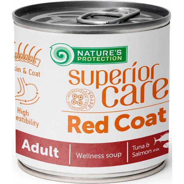 Суп для собак с рыжим окрасом шерсти Nature's Protection Superior Care All Breeds Adult с лососем и тунцом 140 мл
