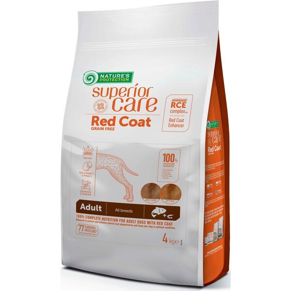 

Сухой беззерновой корм для собак с рыжим окрасом Nature's Protection Superior Care Adult All Breeds with Salmon 4 кг