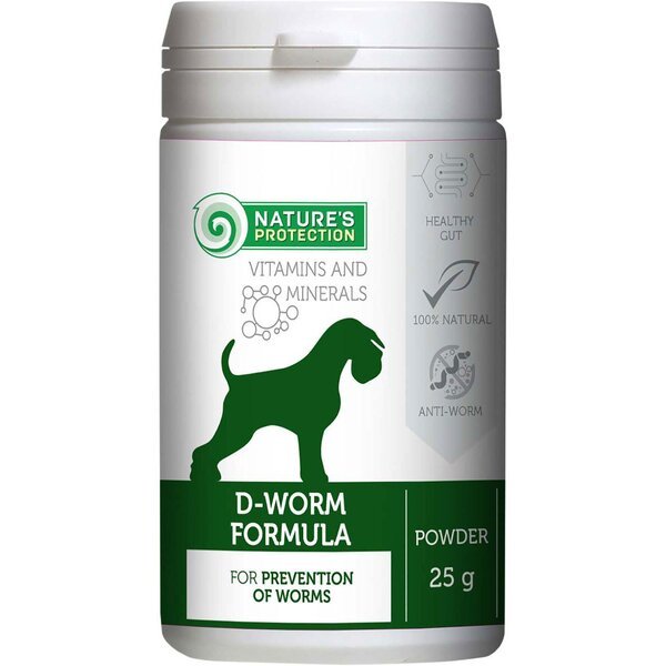 Кормовая добавка для собак Nature's Protection D-worm formula профилактика глистов 25 г