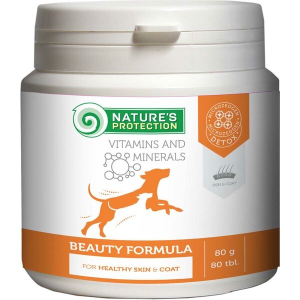 Пищевая добавка для собак Nature's Protection Beauty Formula улучшение состояния кожи и шерсти 80 табл.
