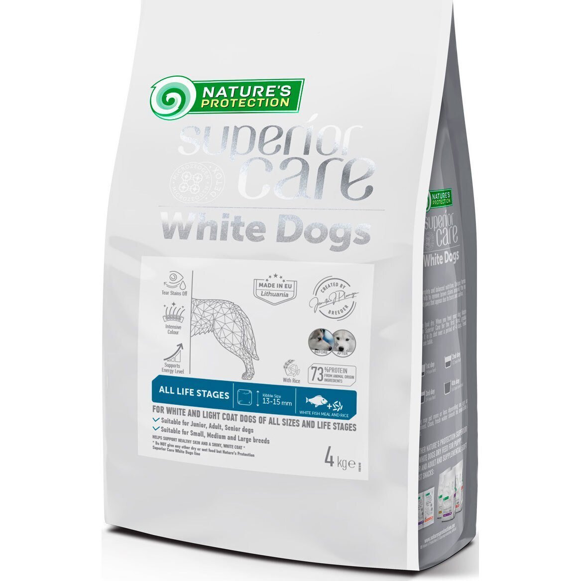 Сухий корм для собак з білою шерстю Nature`s Protection Super Care із білою рибою 4 кгфото1