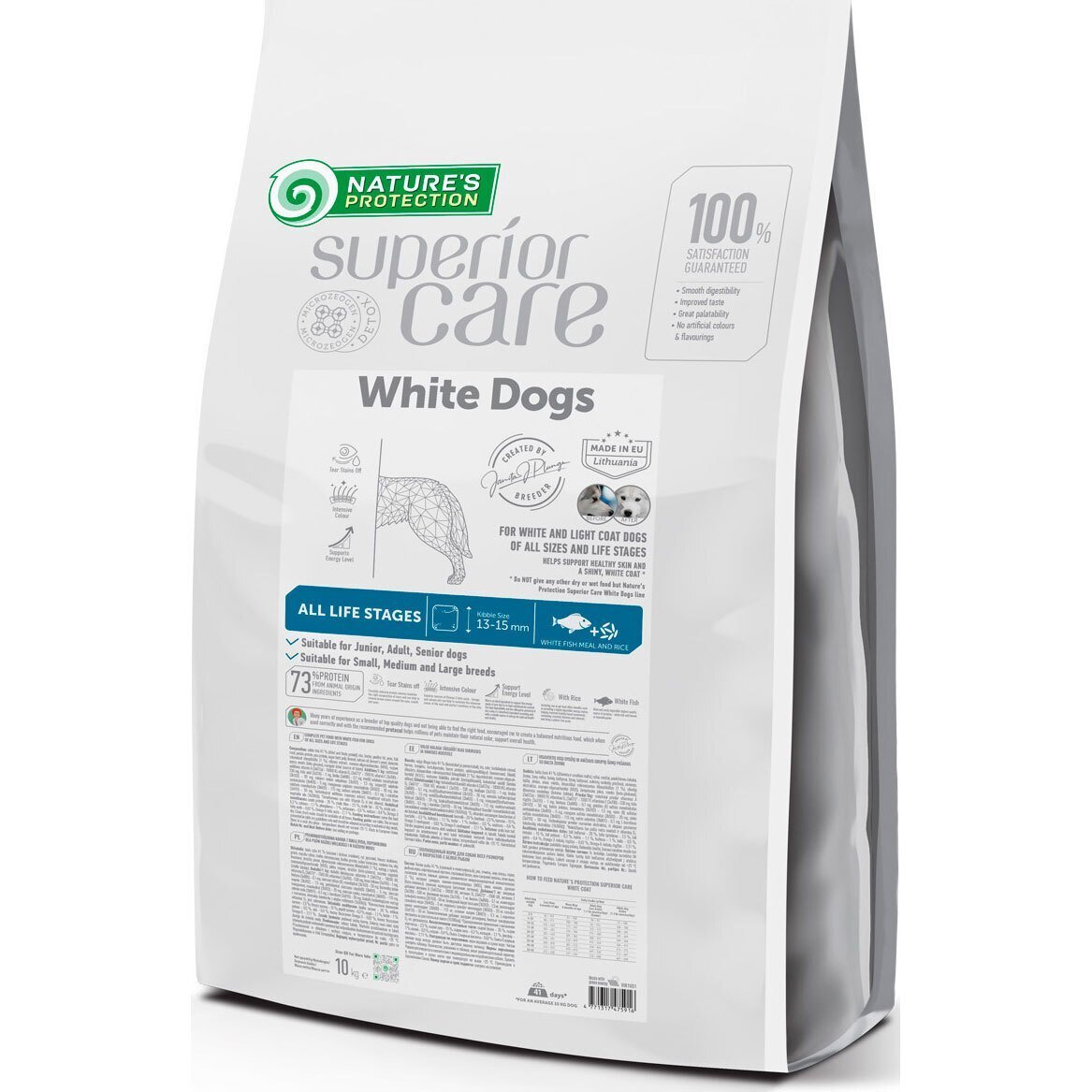 Сухий корм для собак з білою шерстю Nature`s Protection Super Care із білою рибою 10 кгфото1