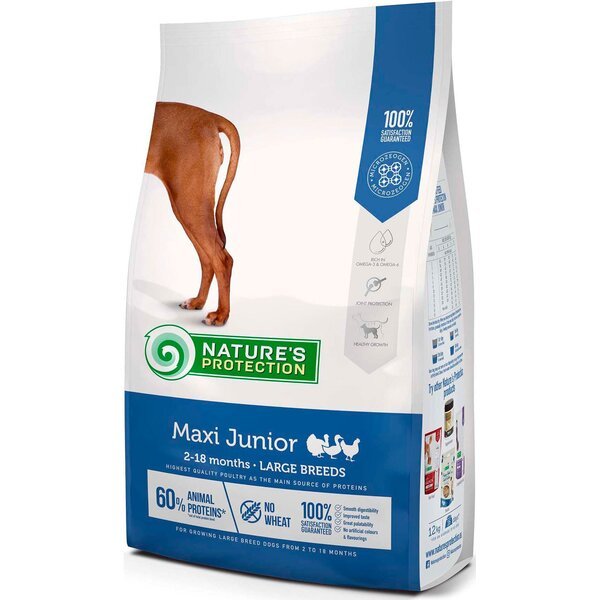 Сухой корм для юриоров Nature's Protection Maxi Junior Large Breeds 12 кг