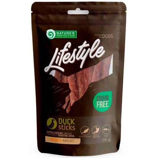 Лакомство для собак Nature's Protection Lifestyle Duck Sticks 75 г