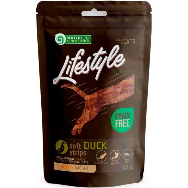 

Лакомства для котов Nature's Protection Lifestyle мягкие полоски из утки 75 г