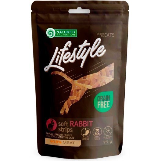 

Лакомства для котов Nature's Protection Lifestyle мягкие полоски из кролика 75 г