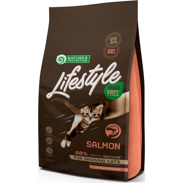 Сухой беззерновой корм для котят Nature's Protection Lifestyle Salmon Kitten 1.5 кг