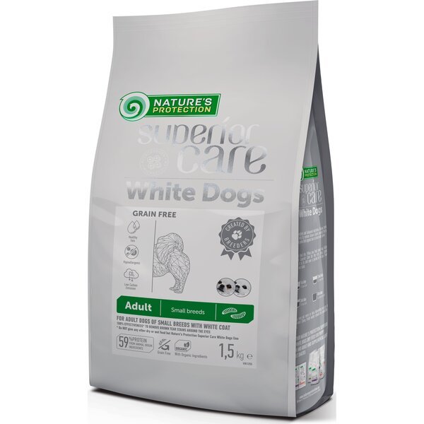 Сухой беззерновой корм для собак с белой шерстью Nature's Protection Superior Care with Insect Small Breeds 1.5 кг