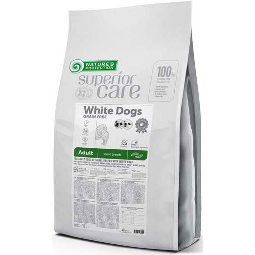 

Сухой беззерновой корм для собак с белой шерстью Nature's Protection Superior Care with Insect Small Breeds 10 кг