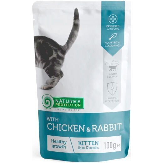 Влажный корм для котят Nature&#039;s Protection Kitten with Chicken and Rabbit 100 г фото 