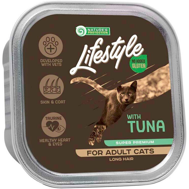 Влажный корм для длинношерстных котов Nature&#039;s Protection Lifestyle Long Hair с тунцом 85 г фото 