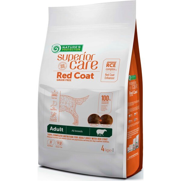 Сухой беззерновой корм для собак с рыжим окрасом шерсти Superior Care Adult All Breeds with Lamb 4 кг