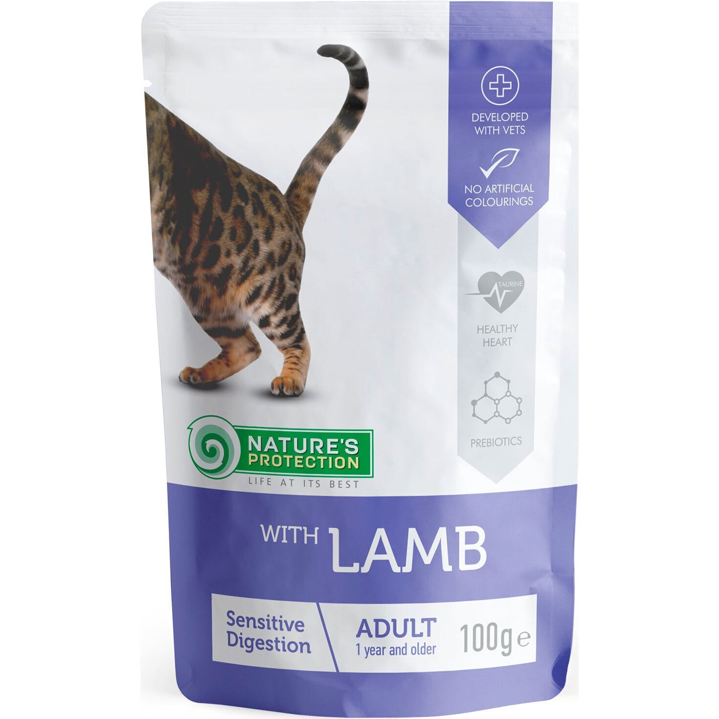 Влажный корм для котов Nature&#039;s Protection Sensitive digestion с ягненком 100 г фото 